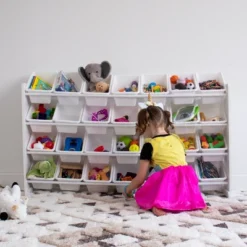 Cambridge Mega Kids' Toy Storage 28 Bin Organizer Bookshelf White - Humble Crew -Smart Office Sets GUEST 455a5533 4512 47ff abb3 21d7e30c6ff7