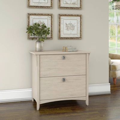 Salinas 2 Drawers File Cabinet In Antique White - Bush Furniture 3 Salinas 2 Drawers File Cabinet In Antique White - Bush Furniture