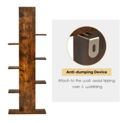 Costway 8-shelf Bookcase Freestanding Tree Shelf Display Storage Stand BlackWhite -Smart Office Sets GUEST 4644b299 d960 47ef b17e a7d9da90b5c9