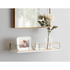 24" X 8" Benbrook Decorative Wall Shelf White - Kate & Laurel All Things Decor -Smart Office Sets GUEST 4658982c e2b5 4b58 8756 18803436d1ab