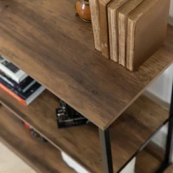 32" Oslo 3 Shelf Contemporary Wood And Metal Etagere Bookcase Brown/Black - Danya B. -Smart Office Sets GUEST 46a8945f a29a 4124 88d3 c042d4c7d697