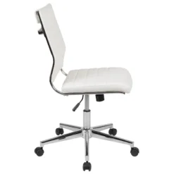 Merrick Lane Ergonomic Swivel Office Chair Ribbed Back And Seat Mid-Back Armless Computer Desk Chair With Metal Base -Smart Office Sets GUEST 472f4a2a 7d9e 496e 9cfb c950ed9112fe