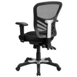 Emma And Oliver Mid-Back Black Mesh Multifunction Ergonomic Office Chair With Adjustable Arms -Smart Office Sets GUEST 47b4756a c98c 45b8 b7a1 e34fc855ea8d