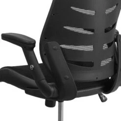 Emma And Oliver High Back Black Mesh Swivel Ergonomic Office Chair With Adjustable Flip-Up Arms -Smart Office Sets GUEST 47dba6dd 3b09 487c 86a0 d3b4bd52bc09