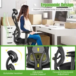 Costway Ergonomic High Back Mesh Office Chair W/ Adjustable Lumbar Support -Smart Office Sets GUEST 4842edd5 c30c 4716 90fe a6c690a23ba2