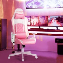 Costway Gaming Chair Racing Style Adjustable Swivel Computer Office Chair Pink -Smart Office Sets GUEST 49f85e10 1867 4b1d 9ca9 21cd4cedc8e2