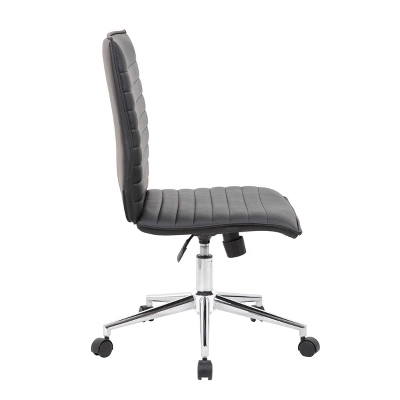Armless Task Chair Black Vinyl - Boss Office Products 5 Armless Task Chair Black Vinyl - Boss Office Products - Image 3
