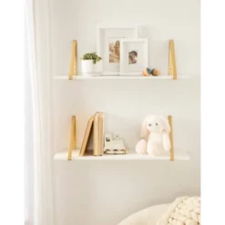 27.5" X 8.2" 2pk Soloman Wooden Shelf Set With Brackets - Kate & Laurel All Things Decor -Smart Office Sets GUEST 4b3e3a65 d18e 42f7 8c33 8c2ae05f18c6