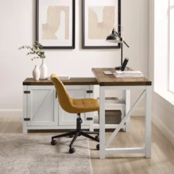 Farmhouse Rustic L Shaped Desk With Storage - Saracina Home -Smart Office Sets GUEST 4bce39c5 2b53 40a0 bc96 ae4876d00e62