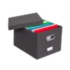 Internet's Best 4-Pack Collapsible File Storage Organizer With Lid - Charcoal -Smart Office Sets GUEST 4c572888 3783 451d b6ac 8f3c90323cea