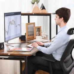 Costway Computer Desk Home Office Desk With Shelves 2 Drawers Keyboard Tray & Movable CPU Stand Study Desk Laptop Table Small Space Rustic Brown -Smart Office Sets GUEST 4c5b5200 36cc 4f16 8d1b 533e3c845f1d