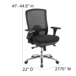 Emma And Oliver 24/7 350 Lb. Big & Tall Black Mesh Synchro-Tilt Swivel Ergonomic Office Chair -Smart Office Sets GUEST 4d2a7bc8 2968 4b11 8e3e 264db92ffcfa