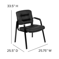 Flash Furniture Darwin Flash Fundamentals Black LeatherSoft Executive Reception Chair With Black Metal Frame -Smart Office Sets GUEST 4ee219ba 69cf 4290 8ecd a6217413fcf2