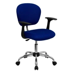 Emma And Oliver Mid-Back Mesh Padded Swivel Task Office Chair With Chrome Base And Arms -Smart Office Sets GUEST 506129ae 703a 4de7 b2ee 1a5c1d8cea24