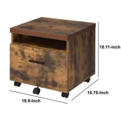 Wooden File Cabinet With Open Compartment And Drawer Brown/Black - Benzara -Smart Office Sets GUEST 5232b558 a93b 4934 b539 a9fece8e4589