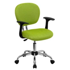 Emma And Oliver Mid-Back Mesh Padded Swivel Task Office Chair With Chrome Base And Arms -Smart Office Sets GUEST 531d7361 edcf 484b bf74 a9783bc2e069