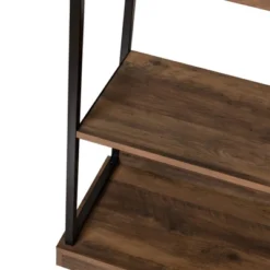32" Oslo 3 Shelf Contemporary Wood And Metal Etagere Bookcase Brown/Black - Danya B. -Smart Office Sets GUEST 5346cf5e 8ccf 471b a5db fd402e00cf3c