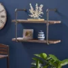 Tarian Industrial Wall-Mounted Shelf Dark Brown - Christopher Knight Home -Smart Office Sets GUEST 53e523dd 5822 4e06 a84c 3d07efe1b149