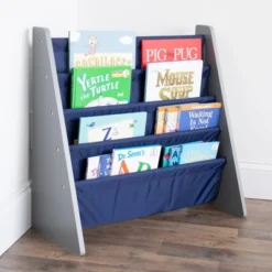 Newport Kids' Bookshelf 4 Tier Book Organizer Navy/Gray - Humble Crew -Smart Office Sets GUEST 544bb1f7 51f5 4e11 9728 ff339c11e3a6