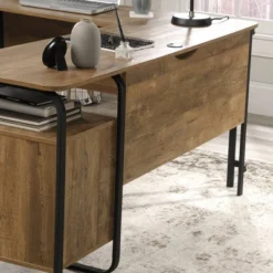 Station House L-Shape Desk Etched Oak - Sauder -Smart Office Sets GUEST 548b76c3 5fab 4b45 bc73 a15108d3ed63