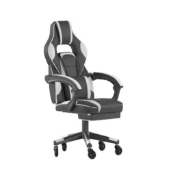 Flash Furniture X40 Gaming Chair Racing Computer Chair With Fully Reclining Back/Arms And Transparent Roller Wheels, Slide-Out Footrest -Smart Office Sets GUEST 54974c42 54ad 40cc a6cf dd94edd31d7a
