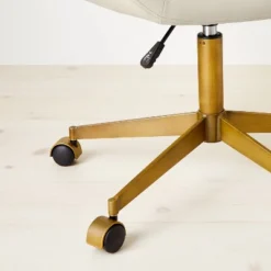 Mahonia Faux Leather Office Chair Cream/Aged Brass - Opalhouse™ Designed With Jungalow™ -Smart Office Sets GUEST 54b73936 5a21 4274 b154 b09db58cca94