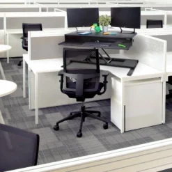 FlexPro Premier Electric Height Adjustable Corner Desk – 39.25” Standing Desk Converter – Black – Stand Steady -Smart Office Sets GUEST 54bd9db7 bc5c 4306 86a5 b44357207b14