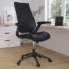 Merrick Lane High-Back Black Faux Leather Executive Swivel Office Chair With Molded Foam Seat And Adjustable Arms