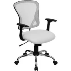 Flash Furniture Mid-Back Mesh Swivel Task Office Chair With Chrome Base And Arms -Smart Office Sets GUEST 55017ab9 696b 49de b060 503b4fd04972