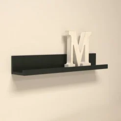 24" Modern Picture Ledge Floating Wall Shelf Black - Inplace -Smart Office Sets GUEST 5536c352 193f 4600 aa68 1da8f238bba2