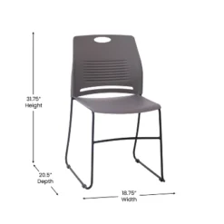Emma And Oliver Heavy Duty 660 Lb. Capacity Ergonomic Polypropylene Stack Chair With Perforated Back And Steel Sled Base 20 Emma And Oliver Heavy Duty 660 Lb. Capacity Ergonomic Polypropylene Stack Chair With Perforated Back And Steel Sled Base -Smart Office Sets GUEST 5586c882 a7c3 429f 8381 371aa72134b8