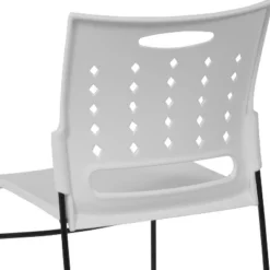 Flash Furniture HERCULES Series 881 Lb. Capacity White Sled Base Stack Chair With Air-Vent Back -Smart Office Sets GUEST 579c951b bc77 4847 a201 f85431446117