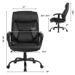 Costway Big & Tall 500lb Massage Office Chair E Xecutive PU Leather Computer Desk Chair -Smart Office Sets GUEST 59a50d78 0086 4bd6 b86a cc30fbe1e897