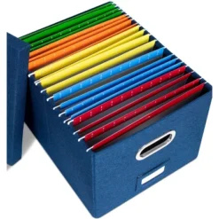 BirdRock Home 1-Pack Collapsible File Storage Organizer With Lid - Navy 15 BirdRock Home 1-Pack Collapsible File Storage Organizer With Lid - Navy -Smart Office Sets GUEST 5c2ff8d8 6905 4b79 b32a 4b164348eb3a