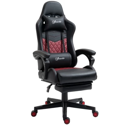 Vinsetto Racing Gaming Chair Diamond PU Leather Office Gamer Chair High Back Swivel Recliner With Footrest, Lumbar Support, Adjustable Height 8 Vinsetto Racing Gaming Chair Diamond PU Leather Office Gamer Chair High Back Swivel Recliner With Footrest, Lumbar Support, Adjustable Height - Image 6