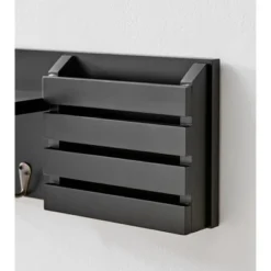 18" Utility Shelf With Pocket And Hanging Hooks Black - Danya B. -Smart Office Sets GUEST 5d04539f bab4 4f75 9897 28964a49b101