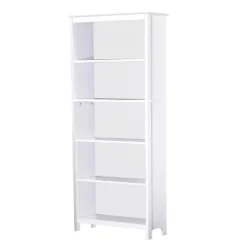Saint Birch Olivia 5-Shelf Bookcase, Gray Oak/White