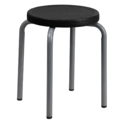 Flash Furniture Stackable Stool With Silver Powder Coated Frame -Smart Office Sets GUEST 5e04ef43 cfcb 4790 a9ce 4eb042bdbde3