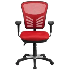 Emma And Oliver Mid-Back Mesh Triple Paddle Swivel Ergonomic Office Chair With Adjustable Arms -Smart Office Sets GUEST 5fa7e889 108d 45df b24f c82054edac98