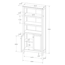 72" Carson 5 Shelf Bookcase With Doors - Threshold -Smart Office Sets GUEST 5fdf42c1 8555 4b08 bc20 610b4dd9a0ed