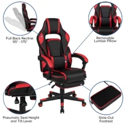 Flash Furniture Gaming Desk With Cup Holder/Headphone Hook & Reclining Back/Arms Gaming Chair With Footrest -Smart Office Sets GUEST 60890070 f226 4a1b b172 c09c9a0d15f9