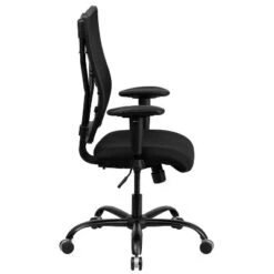 Emma And Oliver 400 Lb. Big & Tall Black Mesh Swivel Ergonomic Office Chair With Adjustable Arms -Smart Office Sets GUEST 61471b3f f9f4 490f 9586 0c9a333abfd8