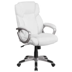 Emma And Oliver Mid-Back Leather Executive Swivel Office Chair With Padded Arms -Smart Office Sets GUEST 626ab92d 5df2 49e4 9b4e 358bc4618253