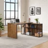 55" Lloyd Corner Desk With Storage Credenza Natural - Alaterre Furniture -Smart Office Sets GUEST 6376f75a 34e9 4887 b0d2 88e1cdd0399f