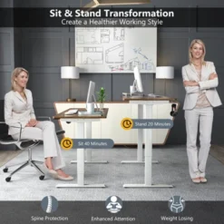 Costway Electric Adjustable Standing Up Desk Dual Motor W/ Controller -Smart Office Sets GUEST 653ccd73 574e 401c 9b97 ddd7f3633cd2