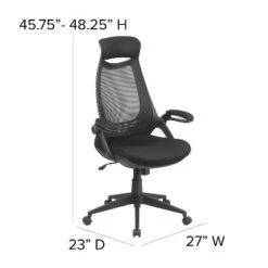 Flash Furniture Ivan High Back Black Mesh Executive Swivel Office Chair With Flip-Up Arms -Smart Office Sets GUEST 661d1d53 8a2a 4299 b9e9 f04b63999feb