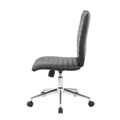 Armless Task Chair Black Vinyl - Boss Office Products 7 Armless Task Chair Black Vinyl - Boss Office Products - Image 5