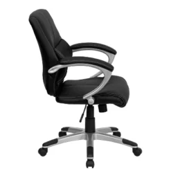 Flash Furniture Bodie Mid-Back Black LeatherSoft Contemporary Swivel Manager's Office Chair With Arms -Smart Office Sets GUEST 66dcf301 e20a 42ec a8f5 bdabb0382316
