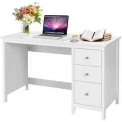 Tangkula Computer Desk Writing Table W/3 Drawers Workstation For Home Office White/Black -Smart Office Sets GUEST 673ade9d 6f4e 4a04 8eeb ed998470ef9b