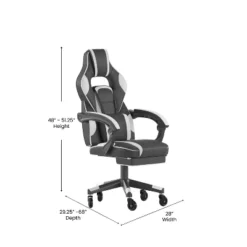 Flash Furniture X40 Gaming Chair Racing Computer Chair With Fully Reclining Back/Arms And Transparent Roller Wheels, Slide-Out Footrest -Smart Office Sets GUEST 67e7c496 e5e9 4a67 bd0e 391407762d0f